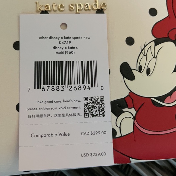 disney x kate spade new york other minnie mouse large continental wallet - Picture 11 of 16